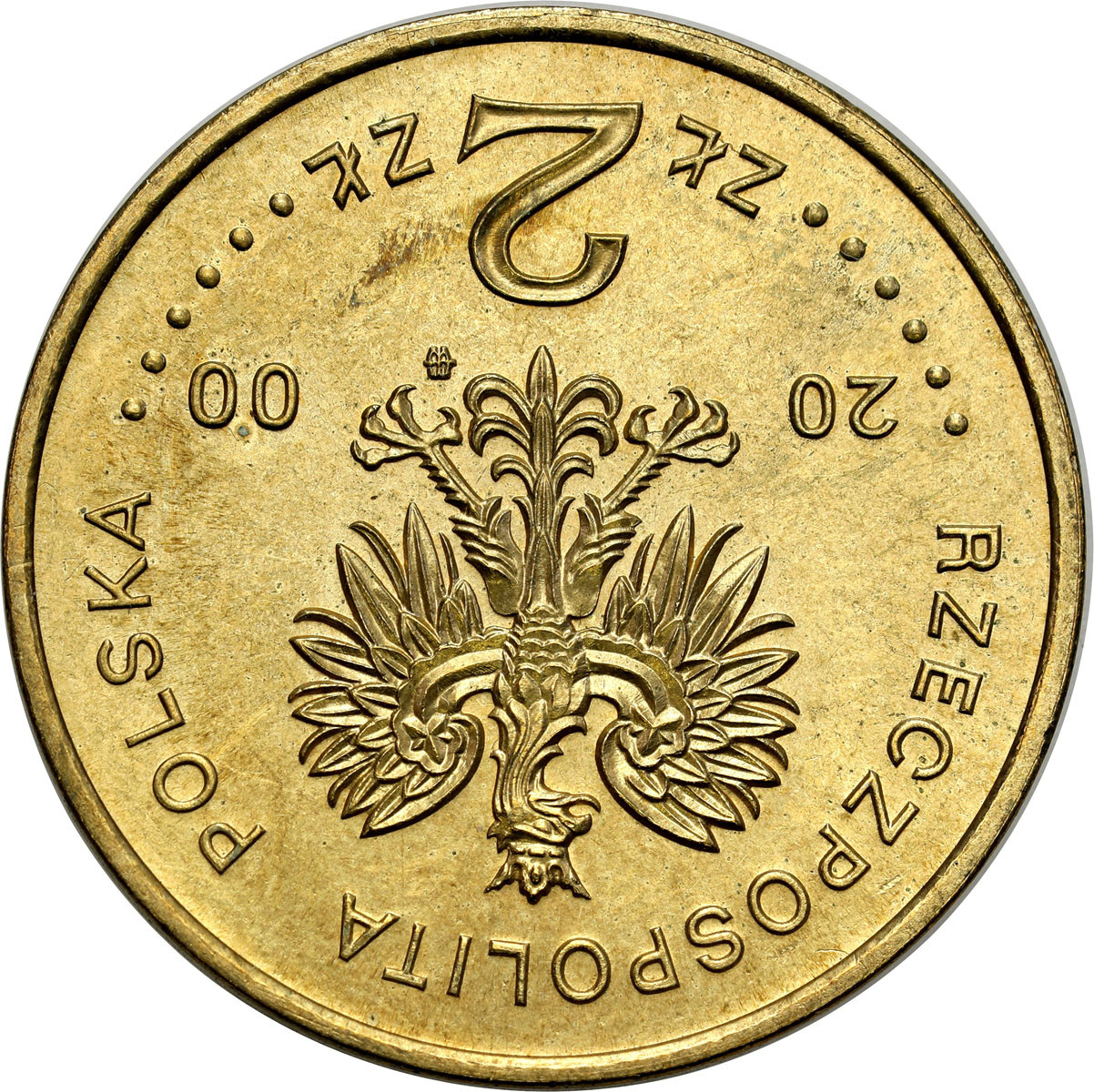 III RP. 2 złote 2000 Wielki Jubileusz roku 2000 – ODWROTKA